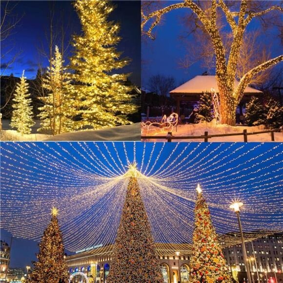 Christmas Lights Warm White, 75 Ft 200 LED Christmas String Lights Connectable - Picture 5 of 7